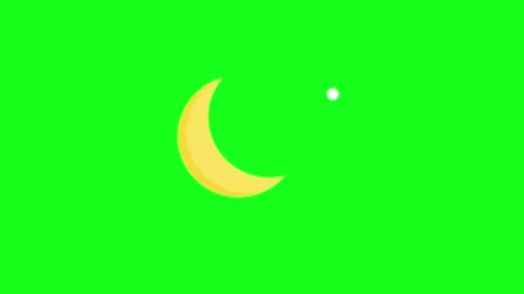 Crescent moon half circle animated greenscreen moon display Stock Footage 249453663