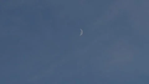 Crescent Moon High In Sky Vídeo Stock 327570489
