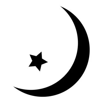 Crescent moon icon. Crescent design with stars. Boho moon illustration. Vector Stock Illustration