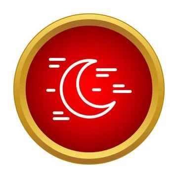 Crescent moon icon for night mode or logout Stock Illustration