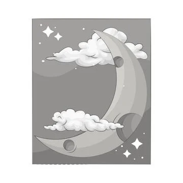 Crescent Moon Illustration Stock Illustration