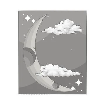 Crescent Moon Illustration Stock Illustration