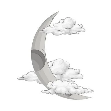 Crescent Moon Illustration Ilustração Stock