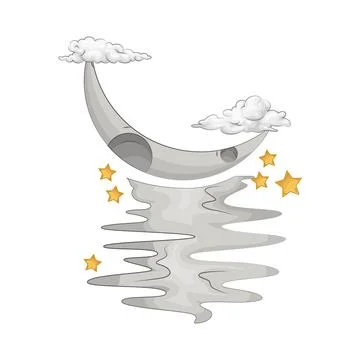Crescent Moon Illustration Ilustração Stock