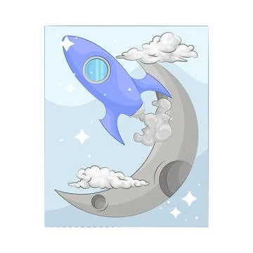 Crescent Moon Illustration Ilustração Stock