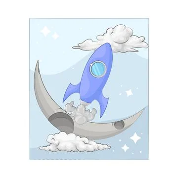 Crescent Moon Illustration Ilustração Stock