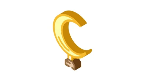 Crescent moon islam muslim isometric icon animation Stock Footage 327291409