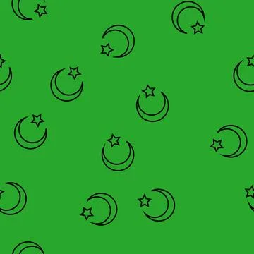 Crescent moon islam muslim vector seamless pattern Stock Illustration
