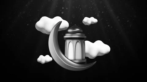 Crescent moon with lantern Loop Stock Footage 308018979