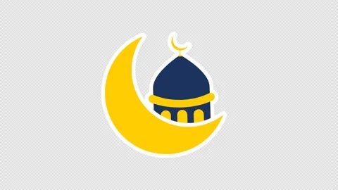 Crescent moon mosque star design Stock Footage 332836539
