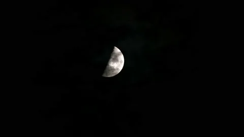 Crescent moon in motion. Stock Footage 100767194