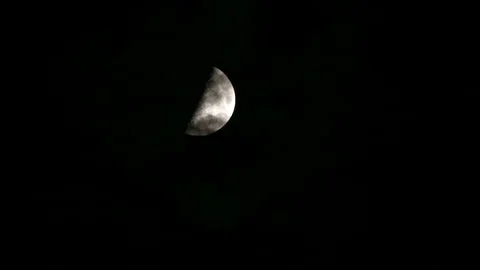 Crescent moon in motion.Time Lapse. Stock Footage 100767153