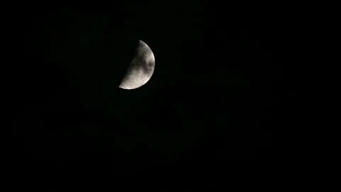Crescent moon in motion.Time Lapse. Video stock 100767161