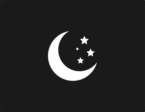 Crescent, moon, night icon. Vector illustration. Illustrazione stock