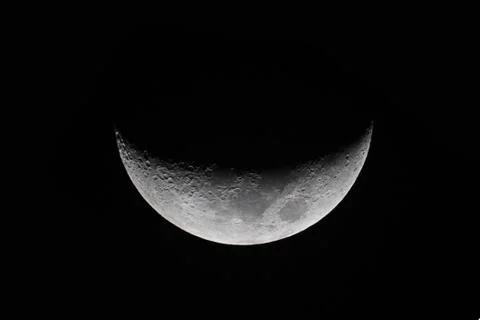 Crescent Moon at night Stock Photos