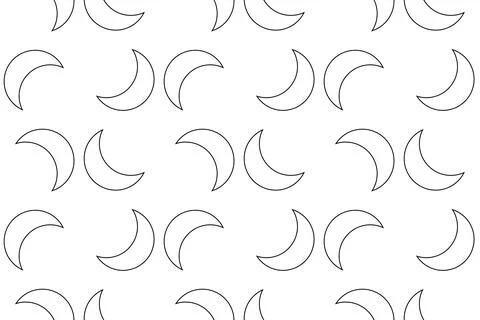 Crescent Moon Pattern for Coloring Stock Illustration