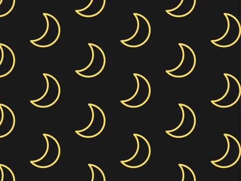 Crescent moon pattern. Dark background. Vector illustration Illustrazione stock