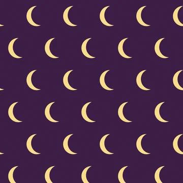 Crescent moon pattern on deep purple background Stockillustratie