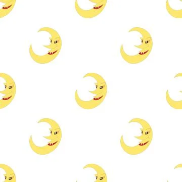 Crescent moon pattern seamless vector Stock Illustration