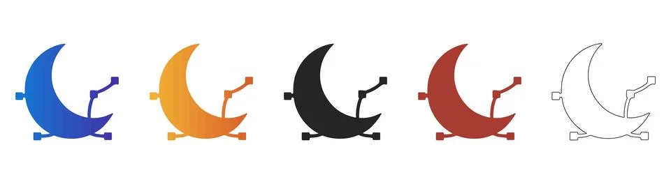 Crescent moon phase icon for night sky celestial themes Stock Illustration