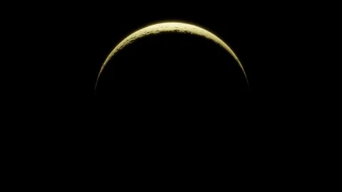 Crescent Moon Phase Transition Animation – Realistic Lunar Cycle 库存影片 333566893