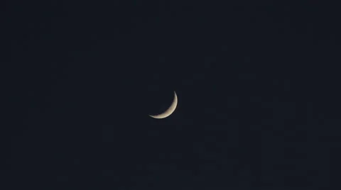 Crescent Moon Rising Stock Footage 64335613