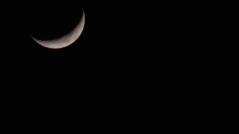 Crescent Moon Sets Stock Footage 81557625
