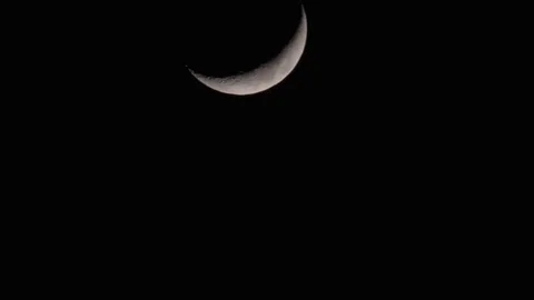 Crescent Moon Sets Stock Footage 81558606