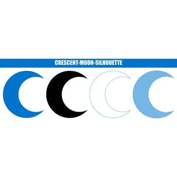 Crescent moon shapes in different styles during night for celestial concept.. Stock Illustration