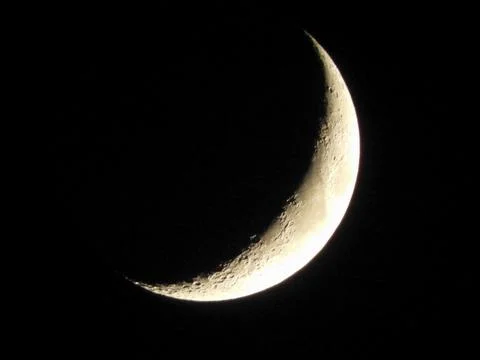 Crescent moon shot Stock Photos