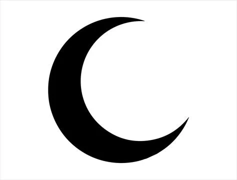 Crescent moon silhouette vector art Stock Illustration