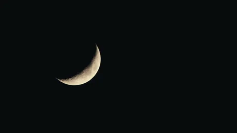 Crescent moon in the sky of Paris Stock Footage 268196804