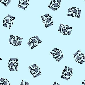 Crescent moon sleep night vector seamless pattern Illustrazione stock