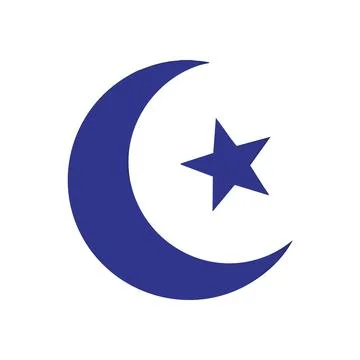 (Crescent Moon Star Dark Background. A deep indigo celestial emblem, featur.. Ilustração Stock