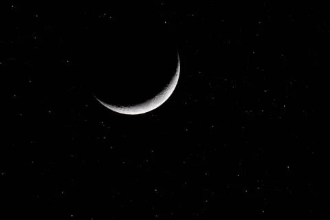 Crescent Moon Star Field Stock Illustration