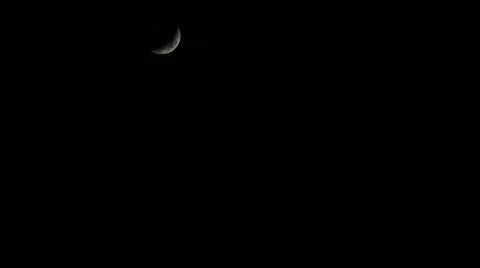 Crescent moon time-lapse Stock Footage 374838