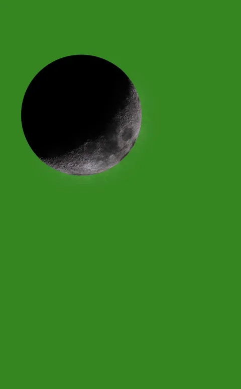 Crescent Moon VFX on Green Screen Background Видео 331616025