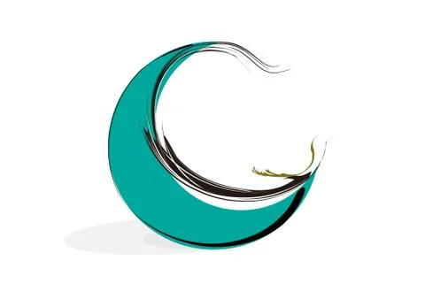 Crescent moon on a white background in vector illustration Stock Illustration