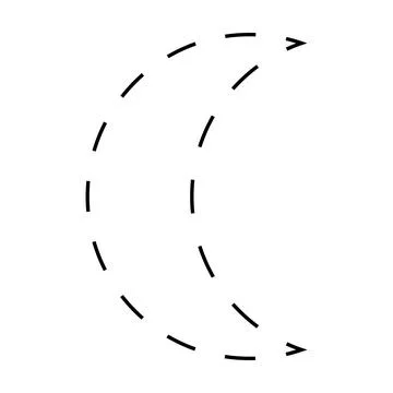 Crescent shape dashed symbol vector icon for creative graphic design ui element Stock Illustration