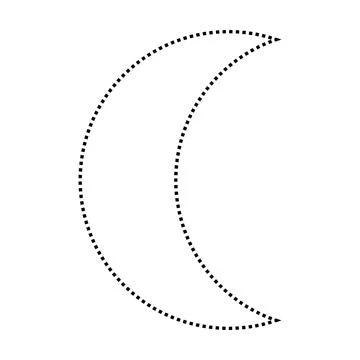 Crescent shape dotted symbol vector icon for creative graphic design ui element Stock Illustration