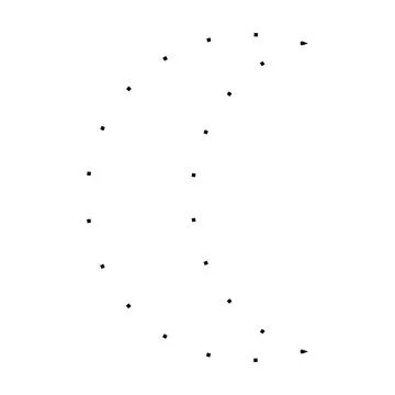 Crescent shape dotted symbol vector icon for creative graphic design ui element Stock Illustration