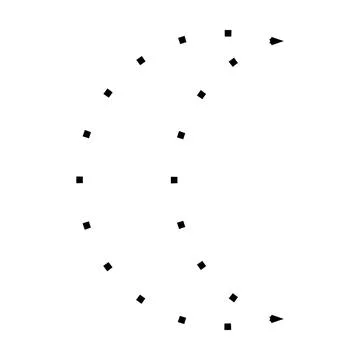 Crescent shape dotted symbol vector icon for creative graphic design ui element Stock Illustration