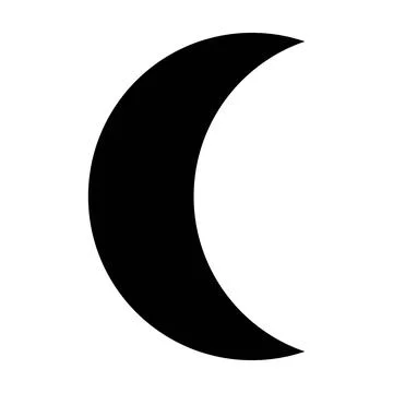 Crescent shape symbol vector icon for creative graphic design ui element Stock Illustration