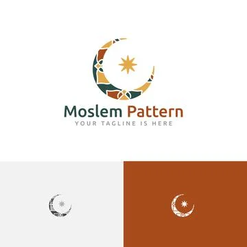 Crescent Star Pattern Art Islamic Culture Ramadan Event Muslim Community Logo Stock Illustration