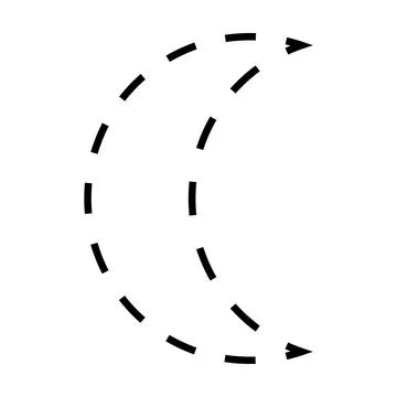 Crescent symbol dashed shape vector icon for creative graphic design ui element Stock Illustration