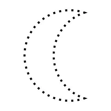 Crescent symbol dotted shape vector icon for creative graphic design ui element Stock Illustration