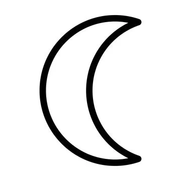 Crescent symbol shape vector icon outline stroke for creative graphic design  Stock Illustration