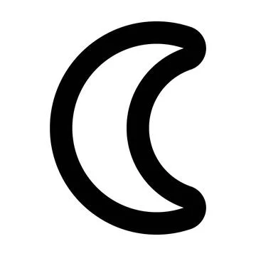 Crescent symbol shape vector icon outline stroke for creative graphic design  Stock Illustration