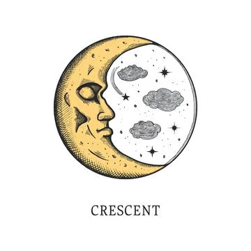 Crescent vector illustration. Moon Stock Illustration