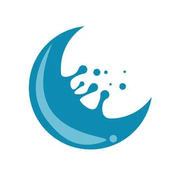 Crescent Water Splash Stock Illustration